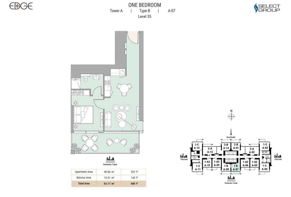 Type B, Level 35, A-07 - The Edge Tower 1